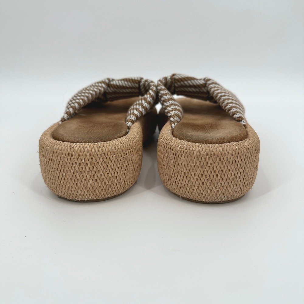 Clergerie Paris Womens Andrewti Platform Slide Sandals Brown White Striped 8.5 - Picture 5 of 9